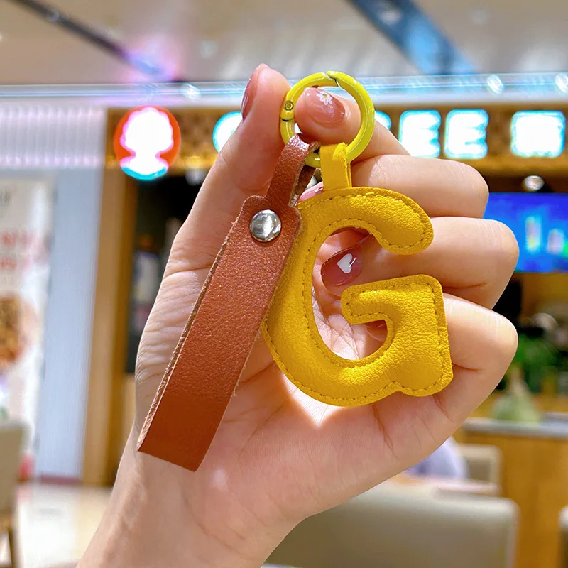A to Z PU Leather Initial Lett - Monogram Keychain Leather recension och pris