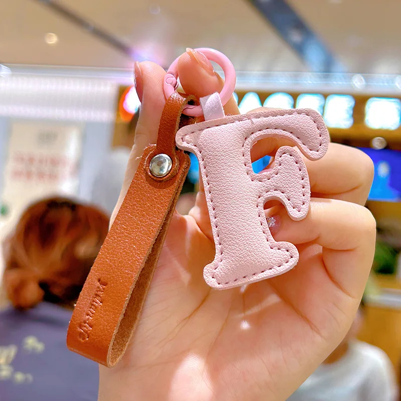 A to Z PU Leather Initial Lett - Monogram Keychain Leather recension och pris
