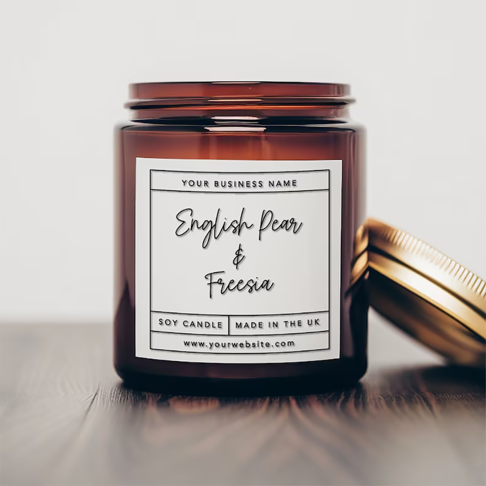 Personalized square Sticker Wi - Personalised Candle Label recension och pris
