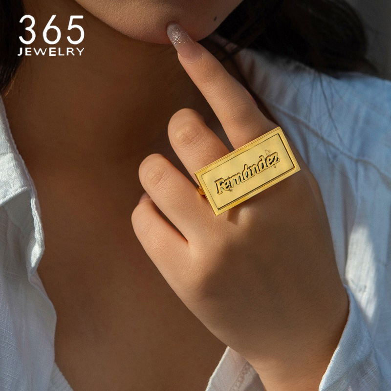 Fashion Custom Name Rings Stai - Initial Ring Custom recension och pris
