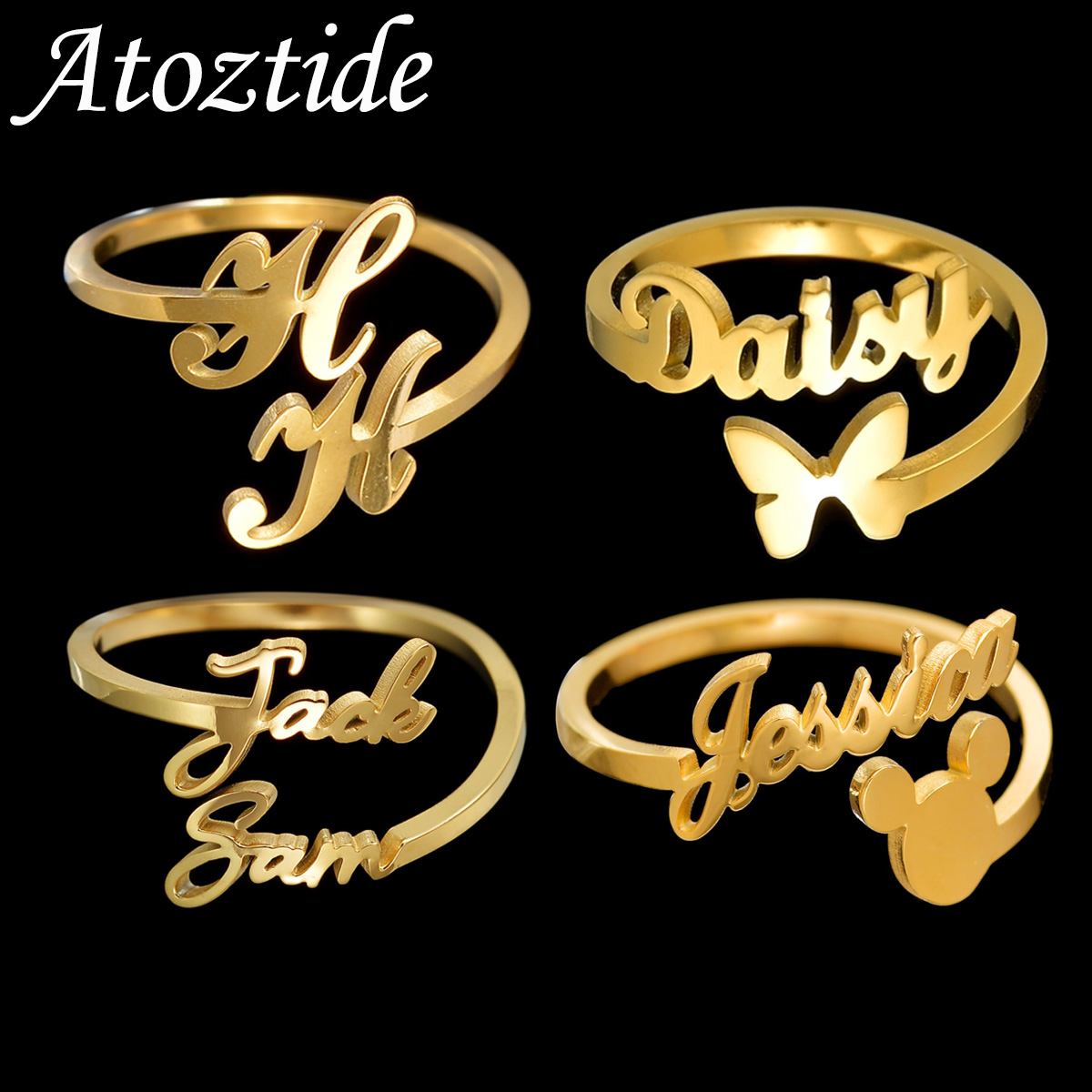Atoztide Personalized Custom N - Initial Ring Custom recension och pris
