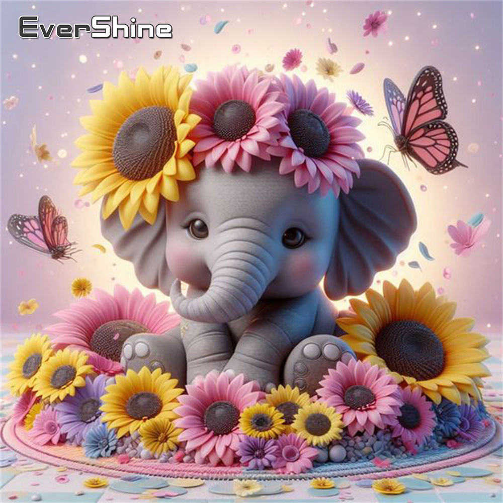 Evershine Elephant Diamond Pai - Photo Mosaic Print recension och pris