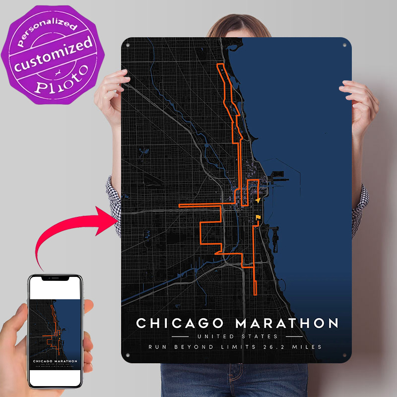 Chicago Marathon Route Map 3D  - Custom Map Poster recension och pris