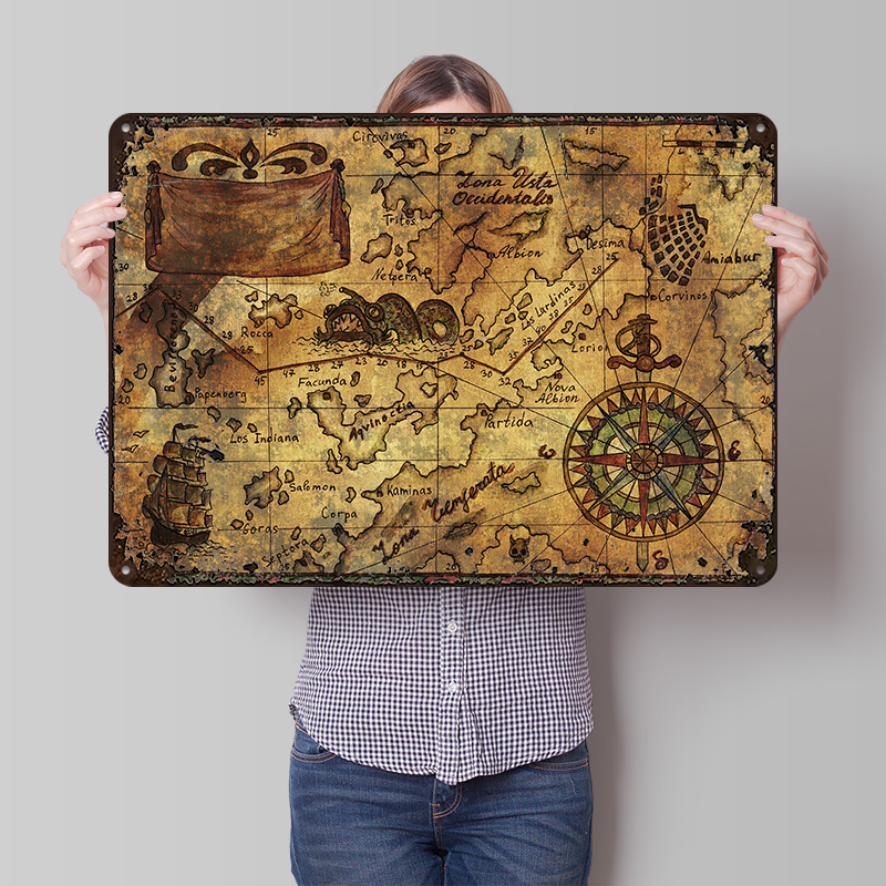 Vintage Map of the World Print - Custom Map Poster recension och pris